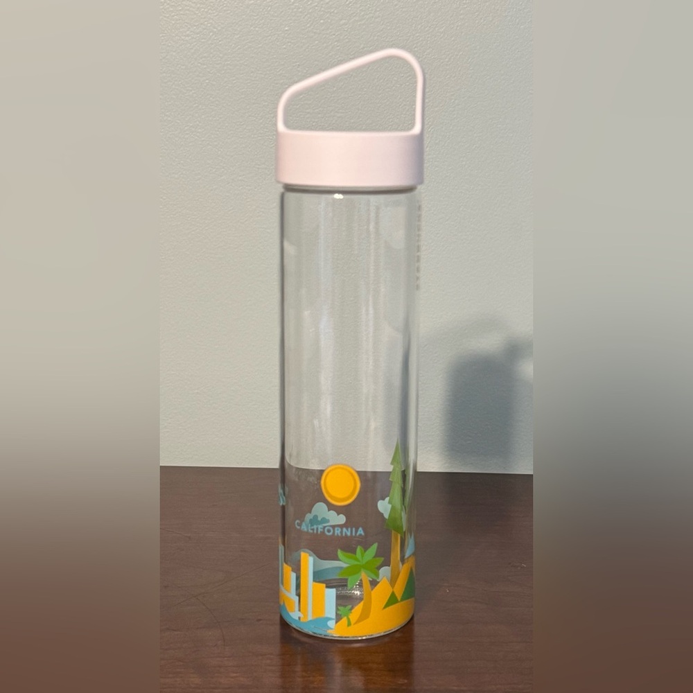 2016 Starbucks California You Are Here Glass Water Bottle 18.5oz 550ml New